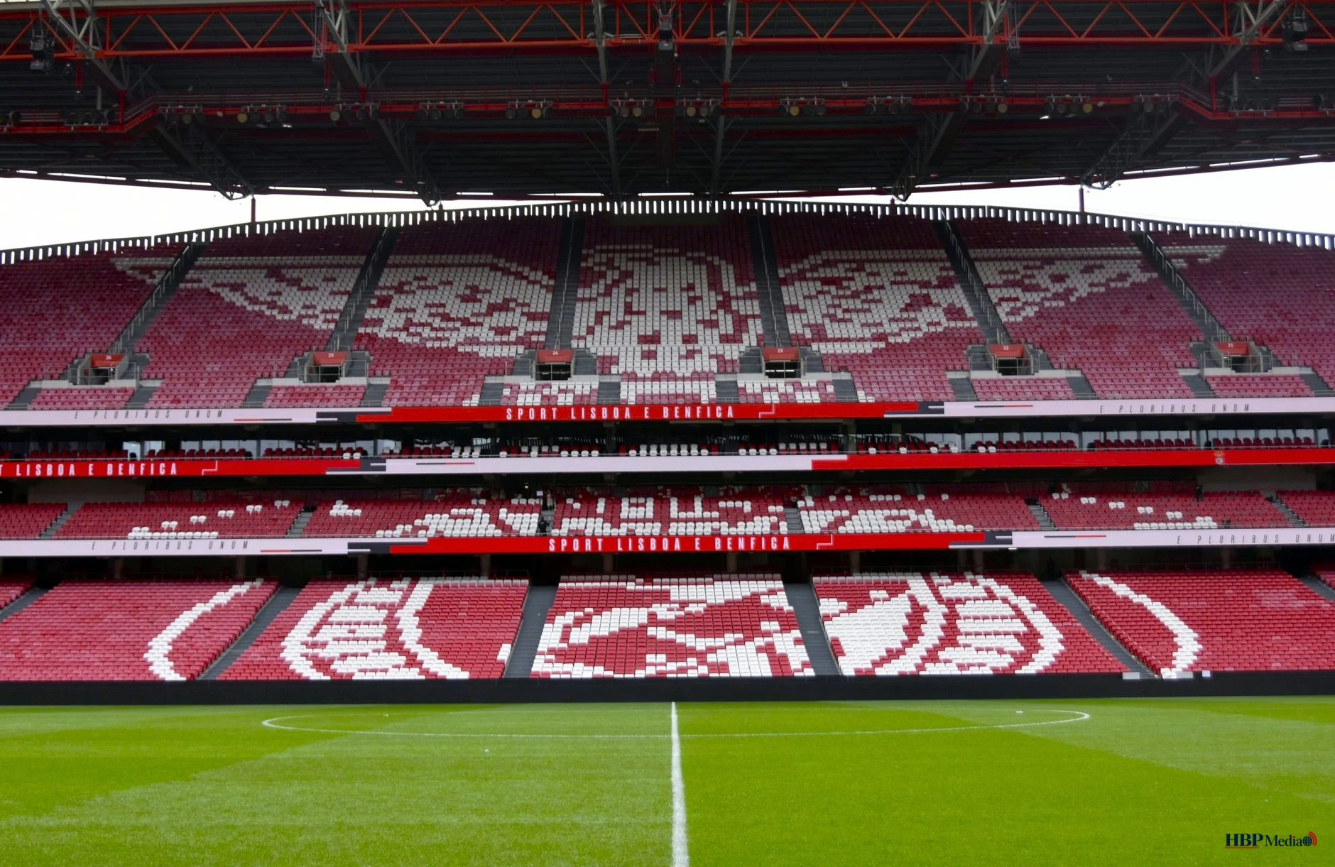 empty estadio da luz stadium in lisbon portugal