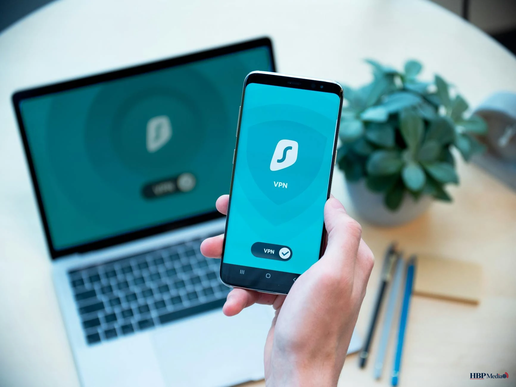 Illustratie van digitale gegevensbescherming en privacy bij bedrijven
