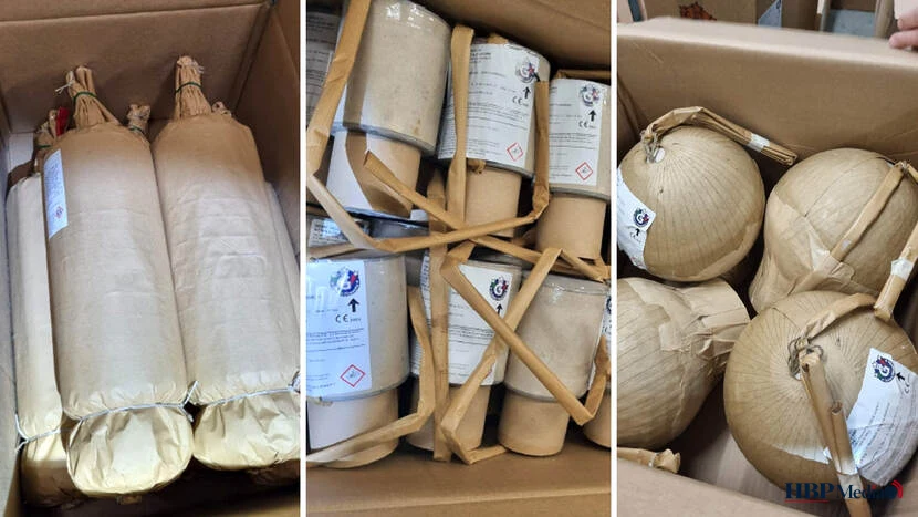 Politie-inbeslagname van illegaal zwaar vuurwerk in een loods op een bedrijventerrein