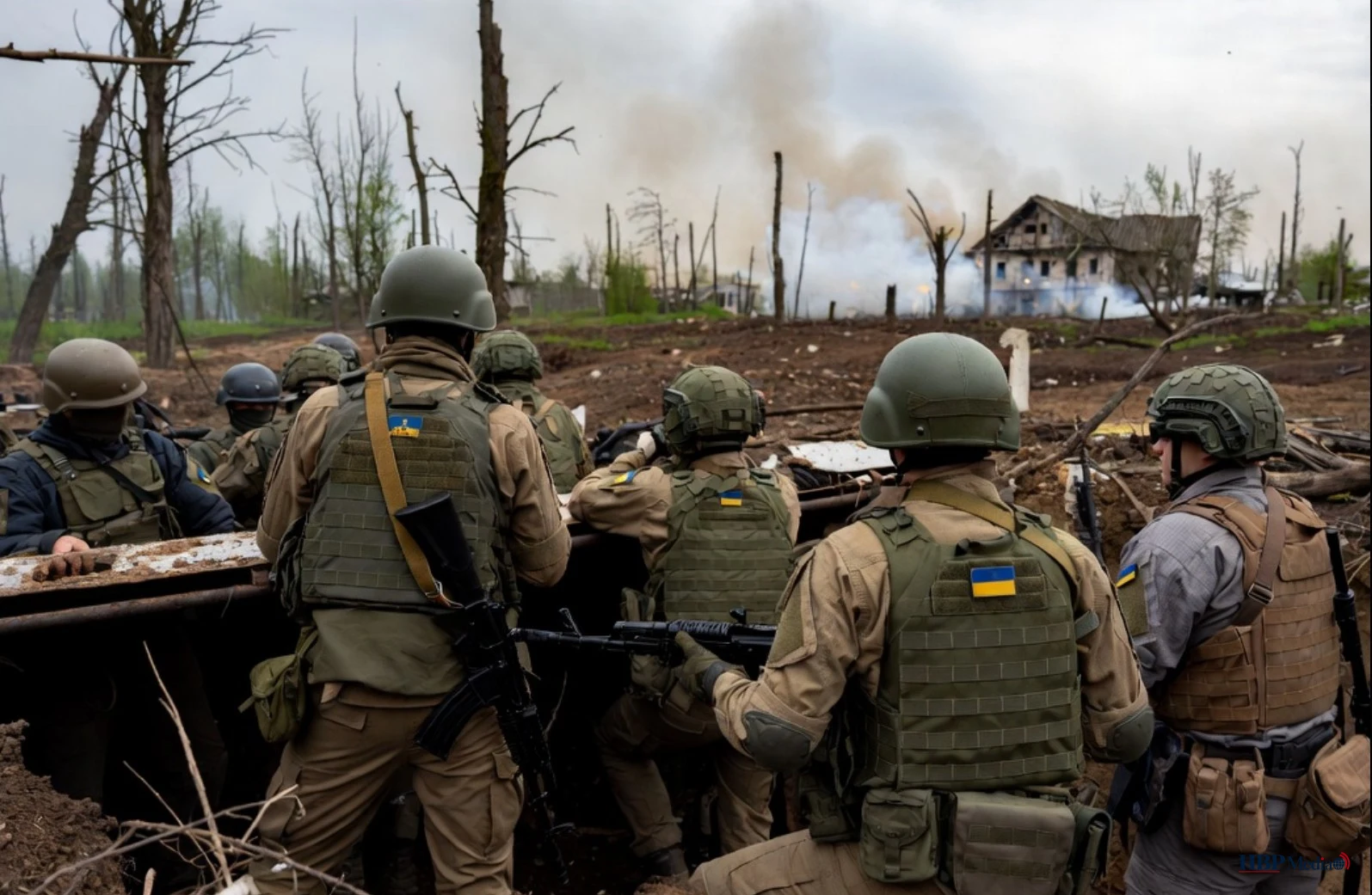 Oekraïense militairen aan het front in de regio Donetsk