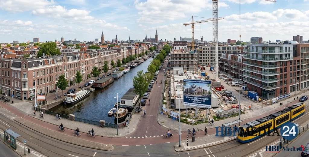 Een overzicht van huurwoningen en nieuwbouwprojecten in een stedelijke omgeving in Nederland.