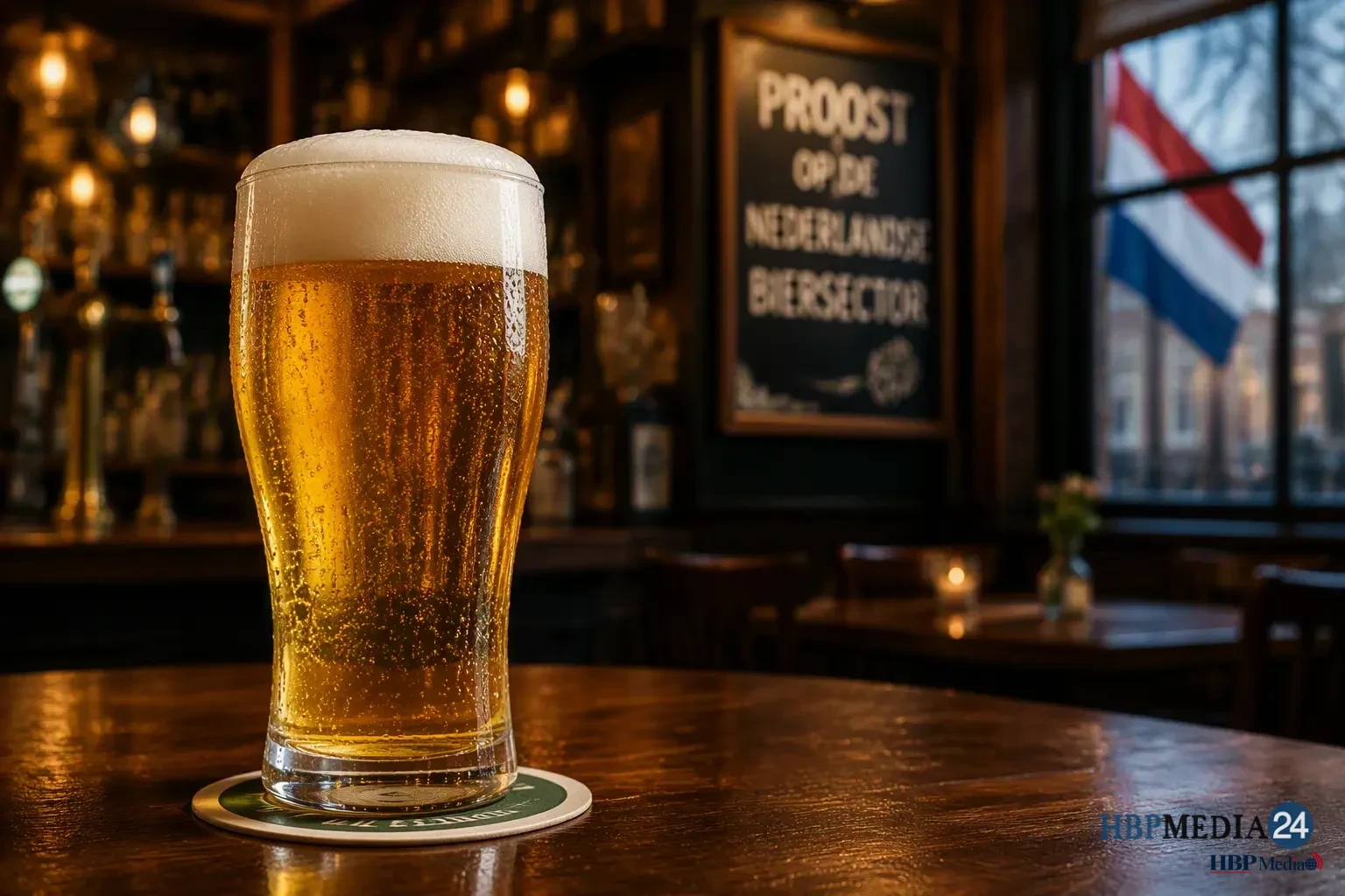 Een koel glas bier in de horeca als symbool voor de Nederlandse biersector
