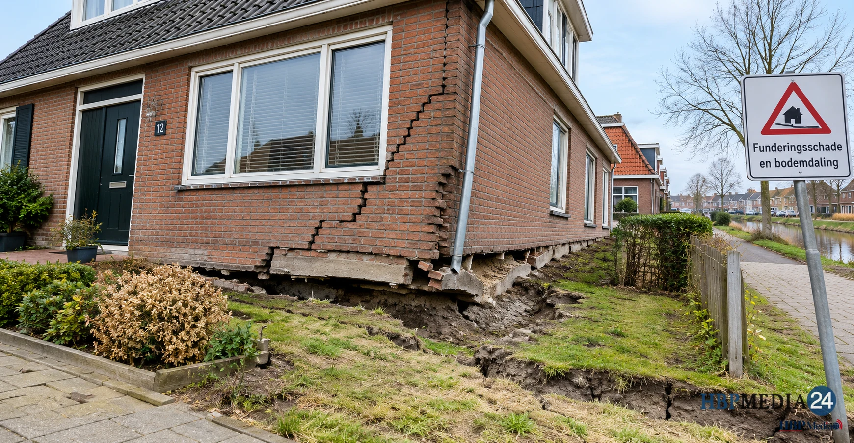 Forse funderingsschade aan een woning in Nederland