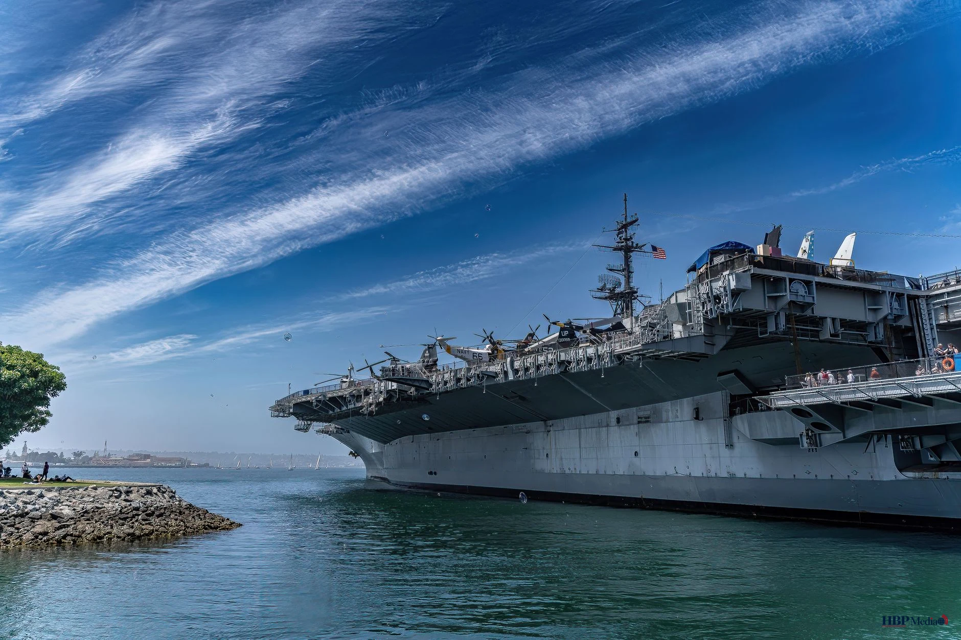 aircraft carrier uss midway museum at navy pier in san diego california
