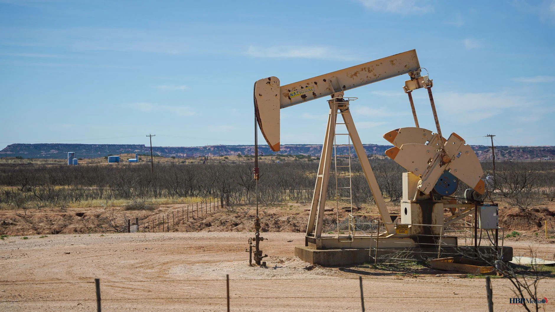a pumpjack extracting oil out of an oil well