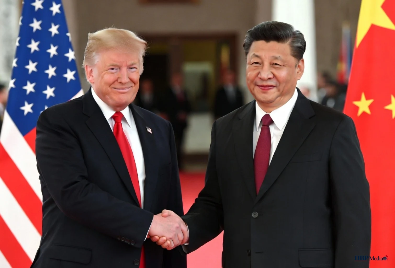 Xi Jinping en Donald Trump tijdens diplomatiek overleg in Beijing