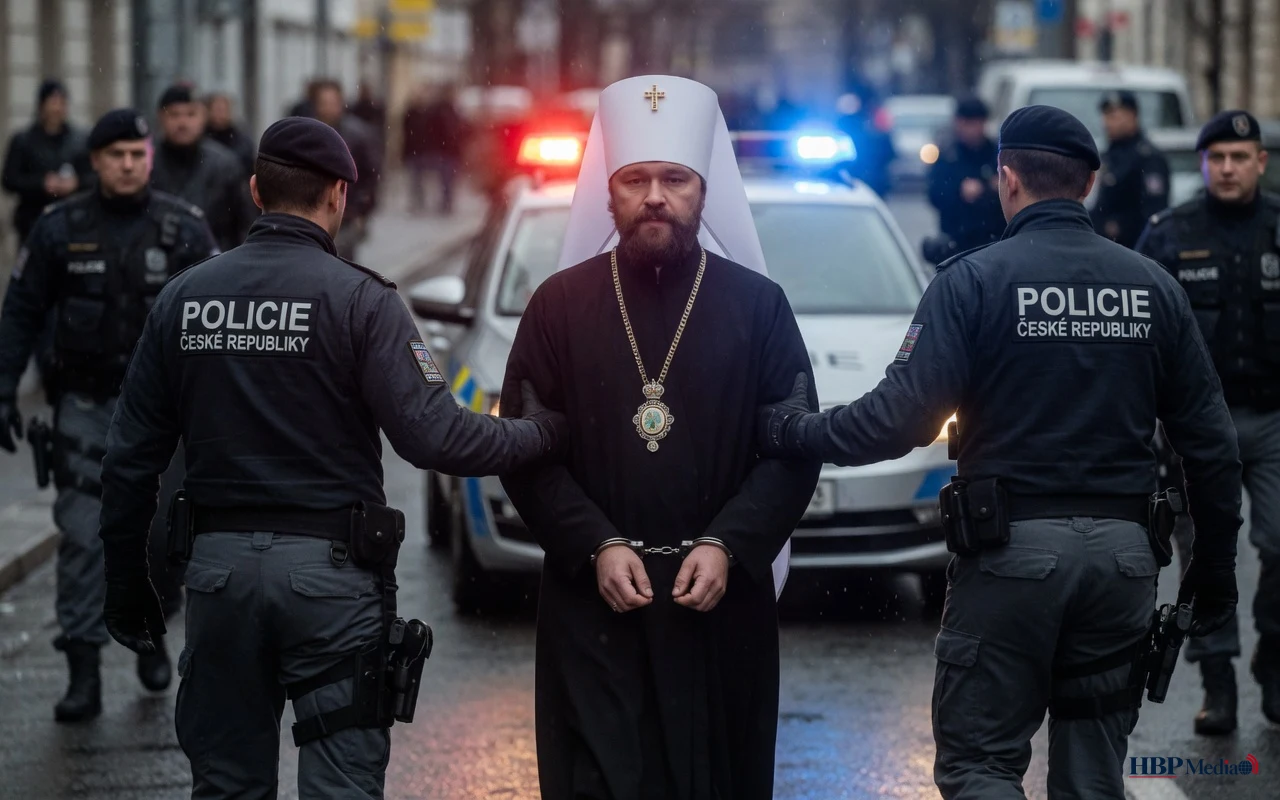 Arrestatie van Russische geestelijke Ilarion in Tsjechië door politie bij Karlovy Vary