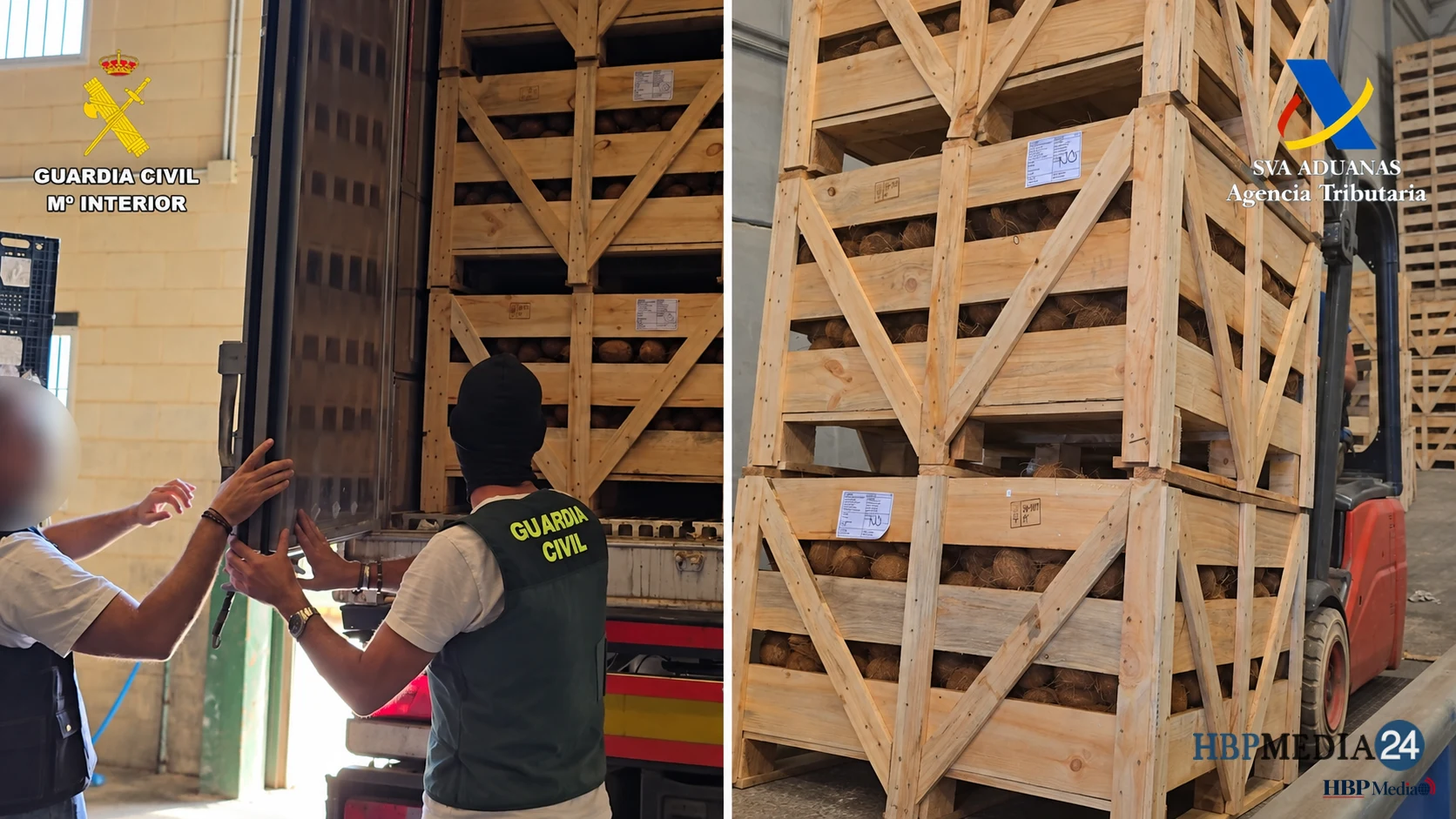 Ruim 1,2 ton cocaïne gevonden tussen kokosnoten