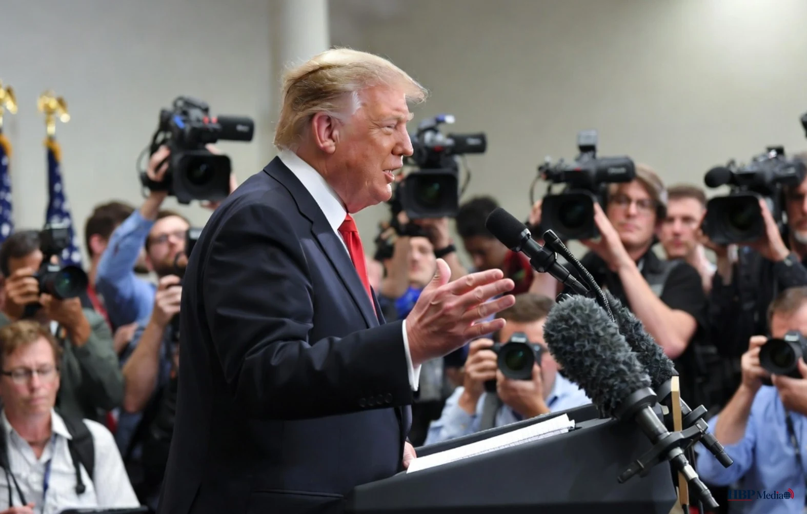 Donald Trump spreekt in Washington over de onderhandelingen met Iran