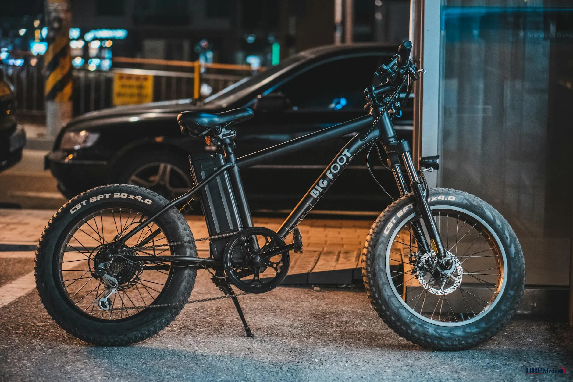 electric bike on sidewalk