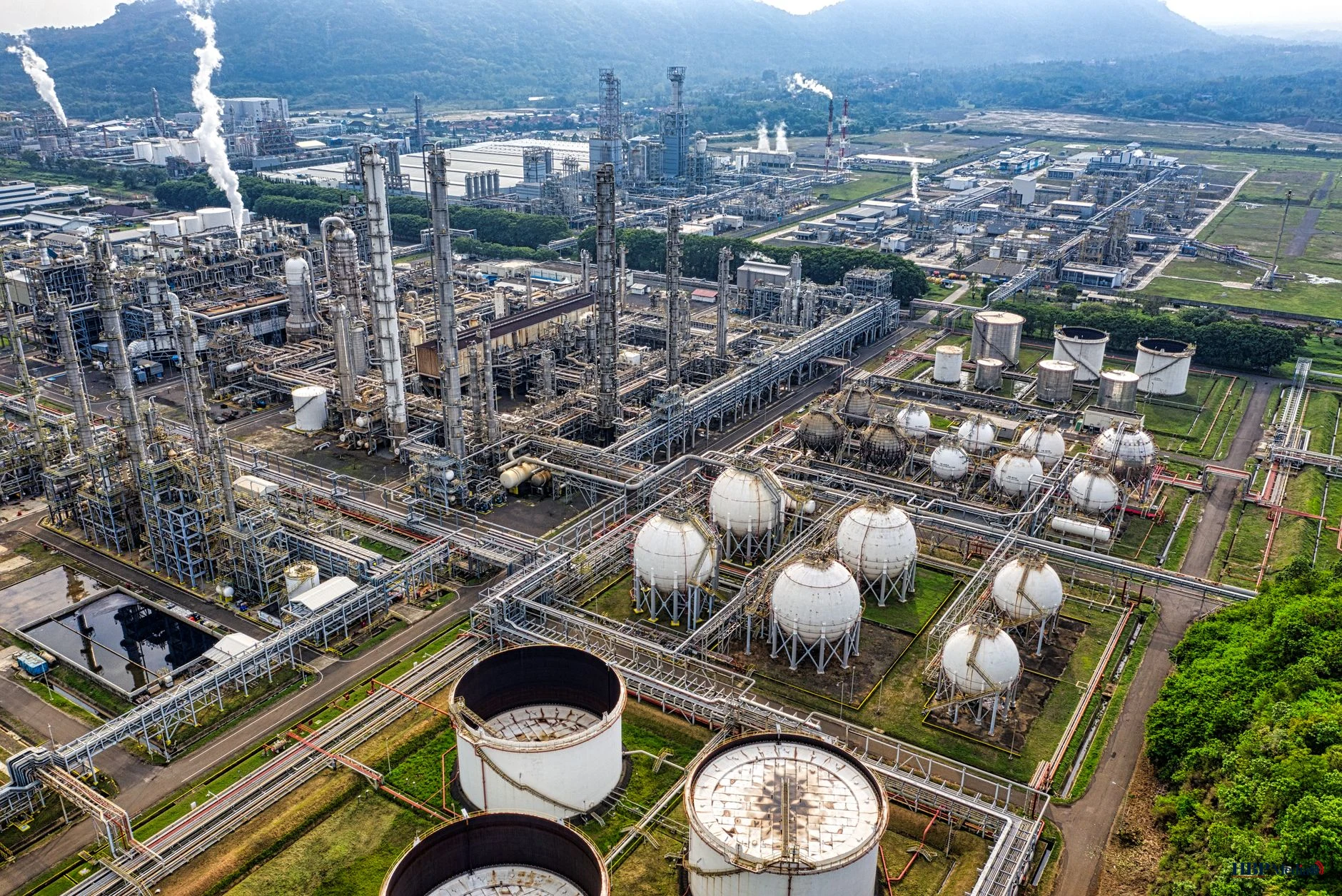 aerial view of industrial plant