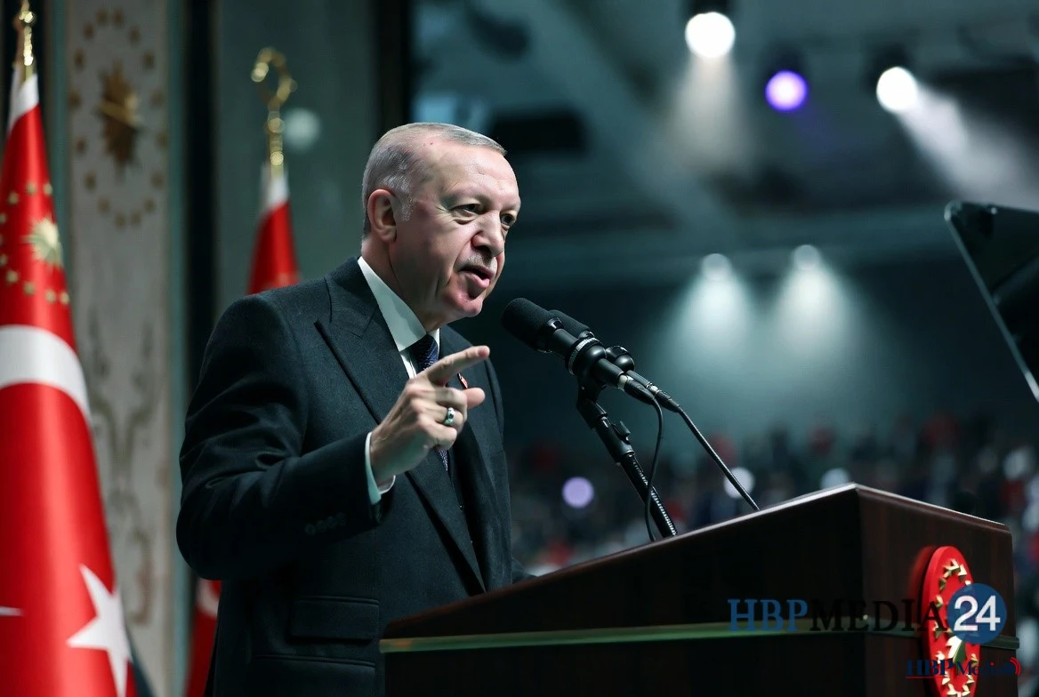 Turkse president Recep Tayyip Erdogan tijdens een toespraak over de politieke oppositie