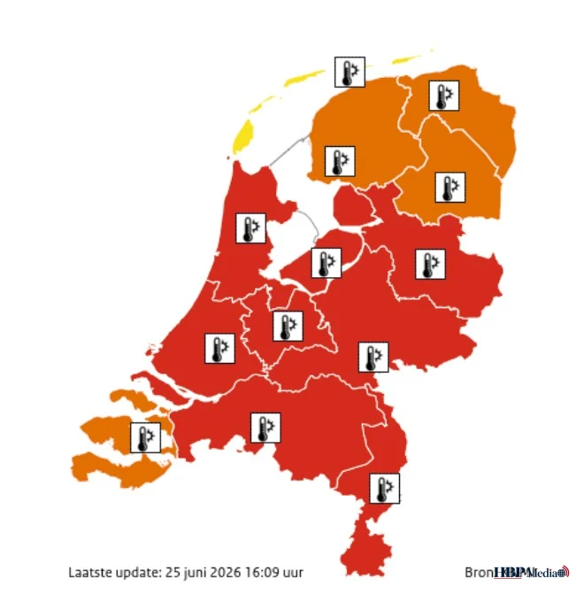 Waarschuwing voor extreme hitte met code rood in grote delen van Nederland