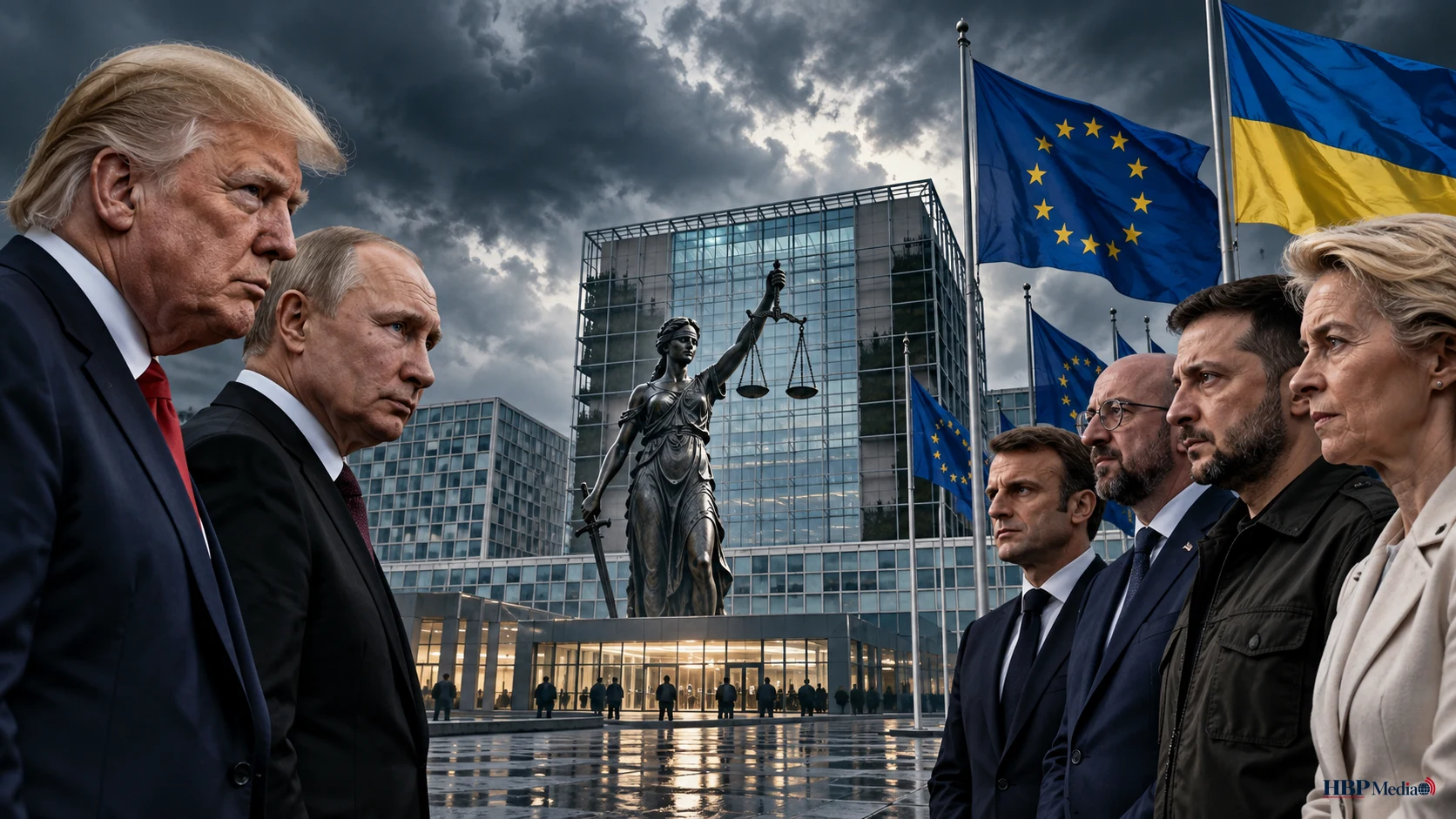 Donald Trump en Vladimir Poetin tegenover Europese bondgenoten, Oekraïne en het Internationaal Strafhof in Den Haag.