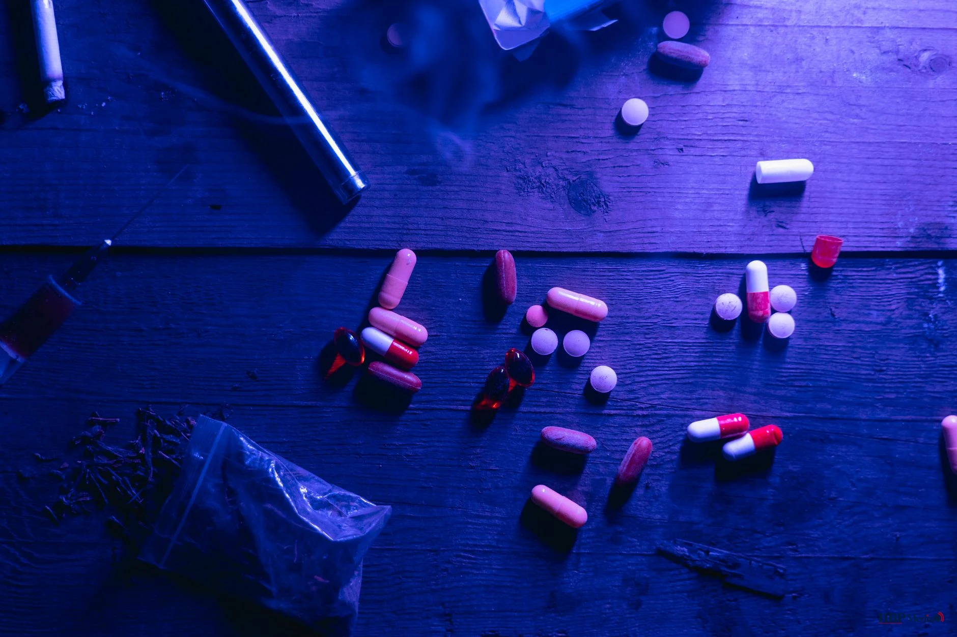 illegal drugs and cannabis on the floor