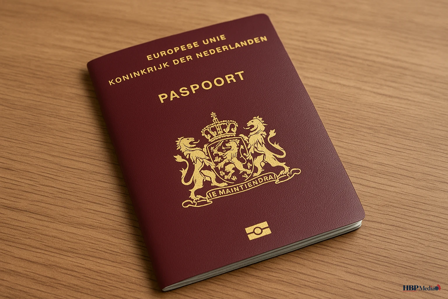 Nederlands paspoort op een tafel