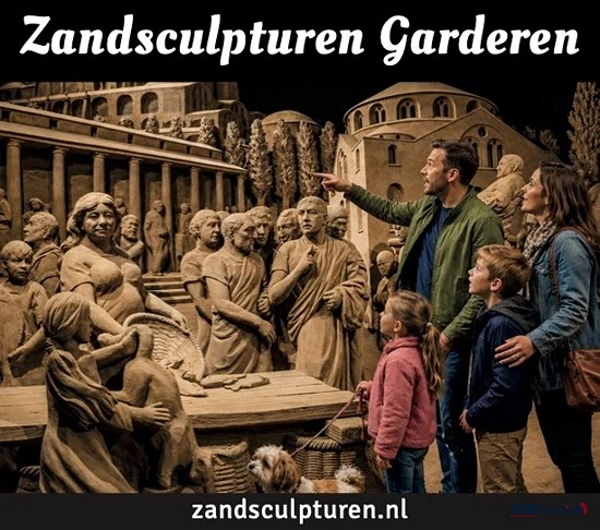 Zandsculptuur uit tentoonstelling Het Romeinse Rijk in Garderen