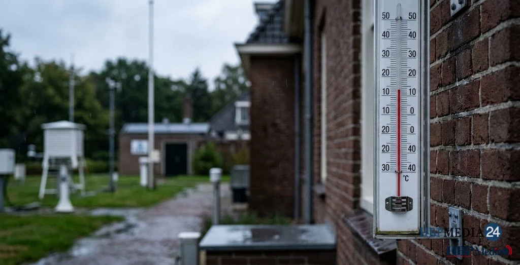 Thermometer in De Bilt toont minder dan 20 graden na een lange warme periode.