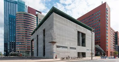 Gebouw van de Rechtbank Rotterdam waar de uitspraak over de explosie in Den Haag plaatsvond.