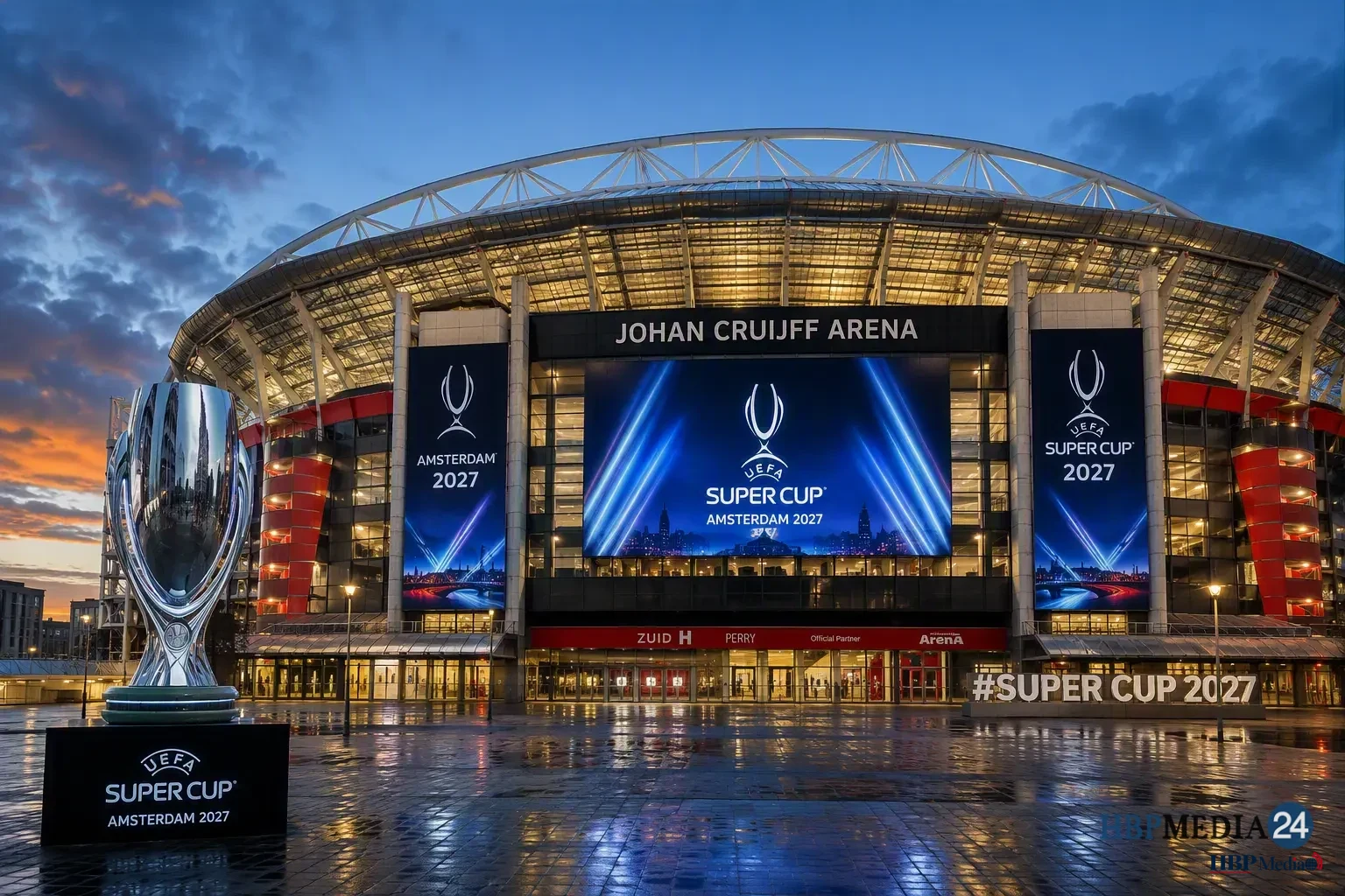 De Johan Cruijff ArenA in Amsterdam waar de UEFA Super Cup 2027 plaatsvindt