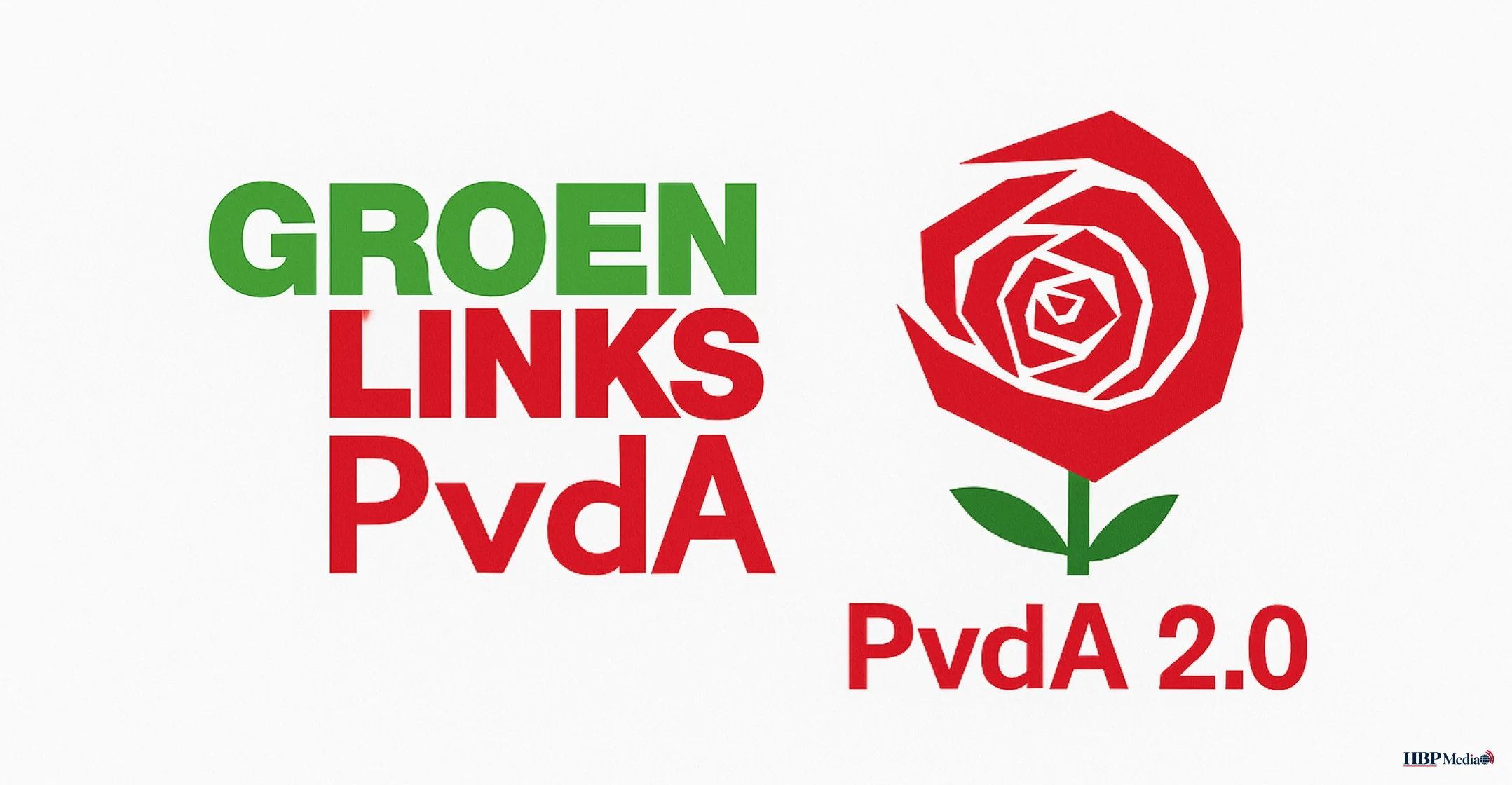 Logo GroenLinks-PvdA naast klassiek PvdA-roos