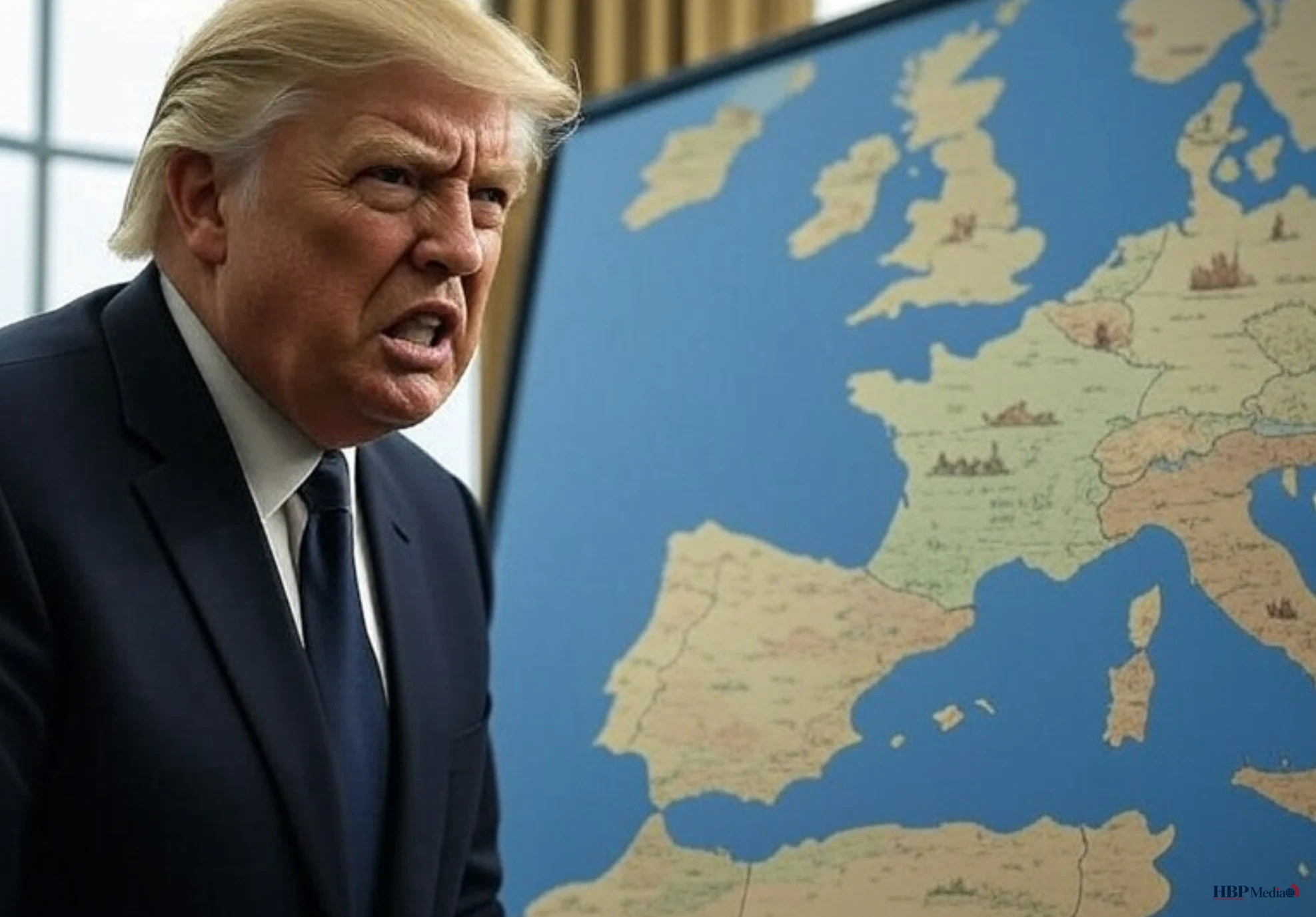 Een close-up van een paspoort en een smartphone met sociale media feeds, liggend op een Amerikaanse vlag.