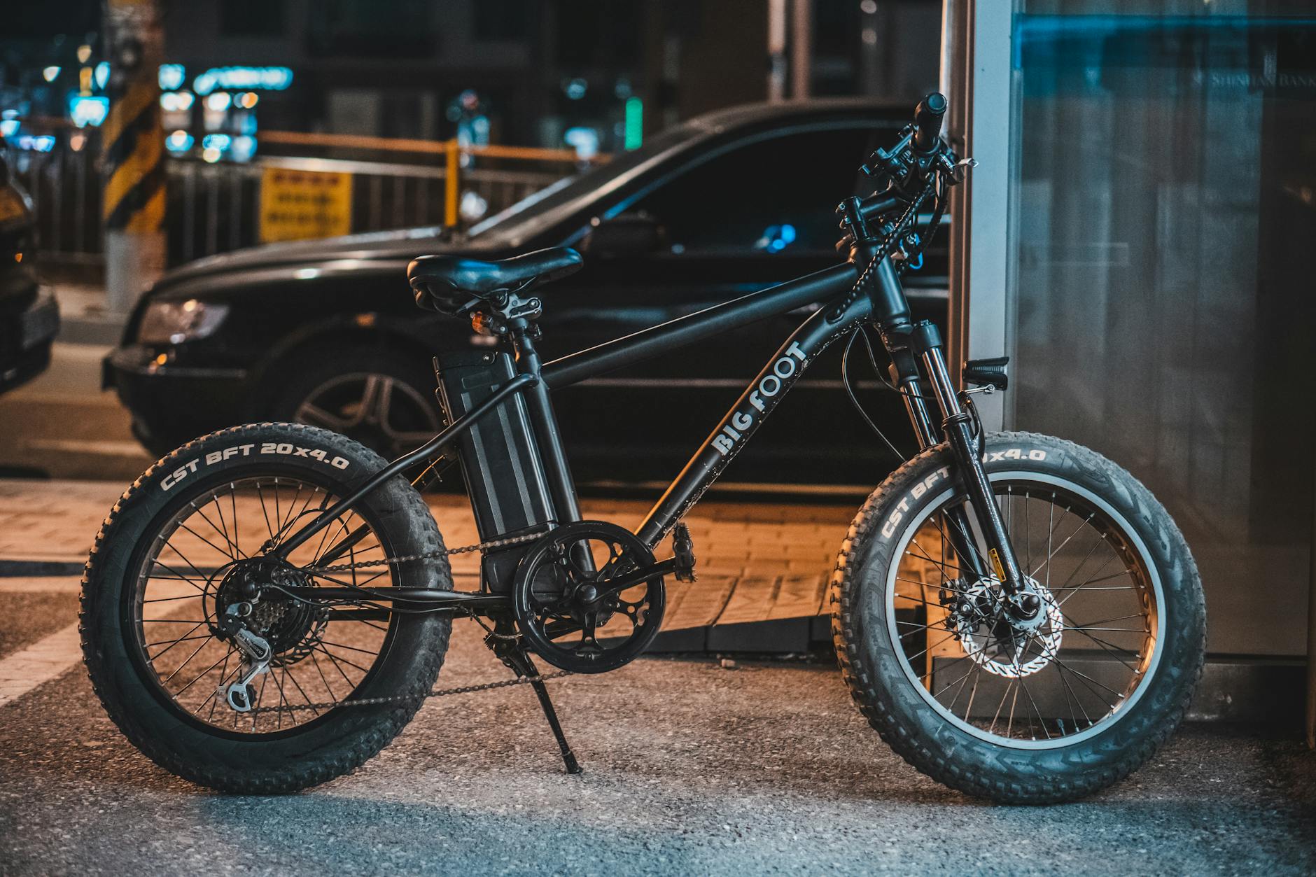 electric bike on sidewalk