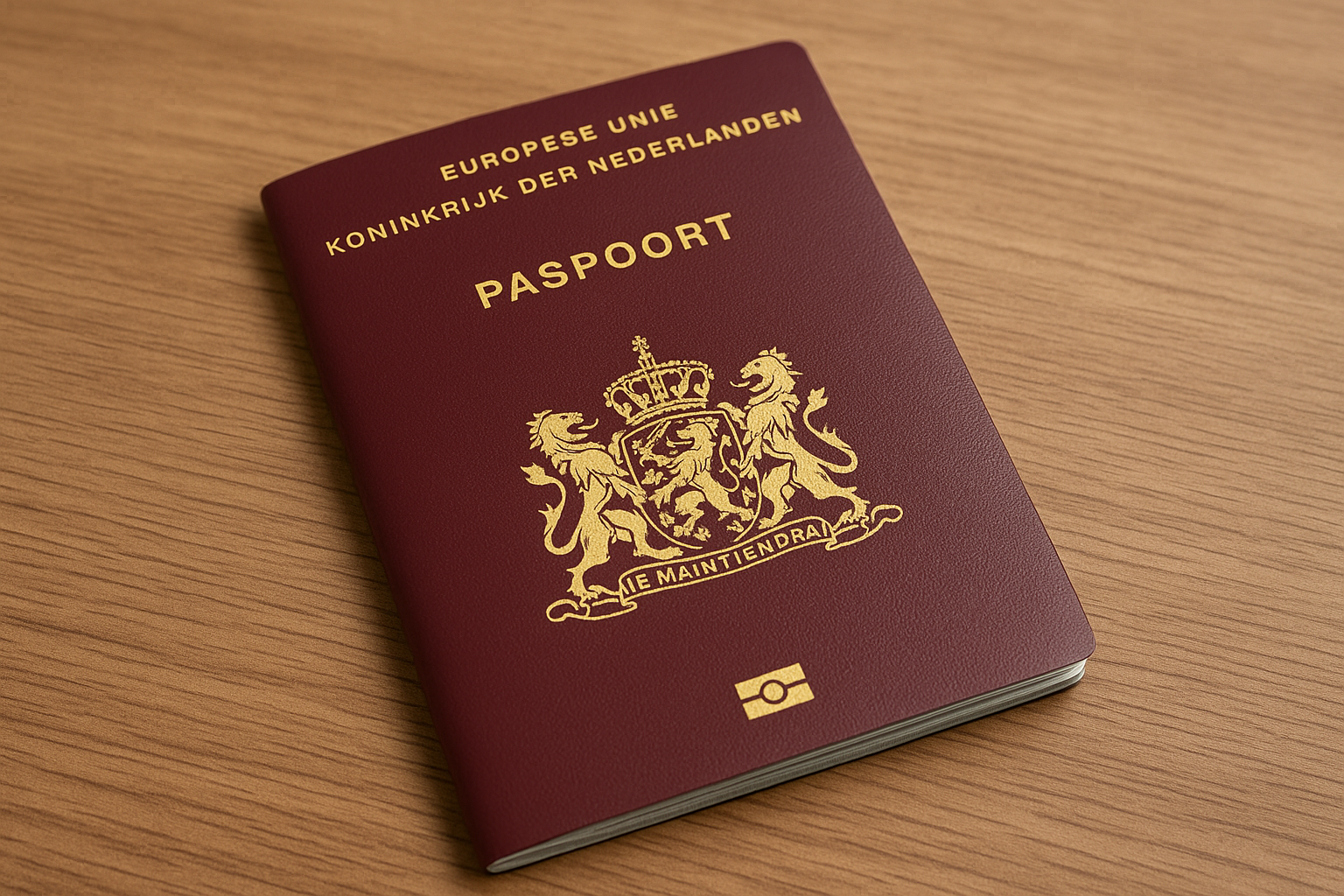 Nederlands paspoort op een tafel