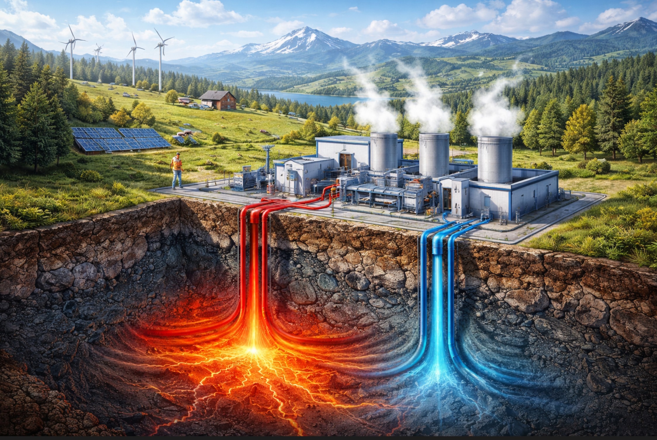 Geothermie-installatie voor