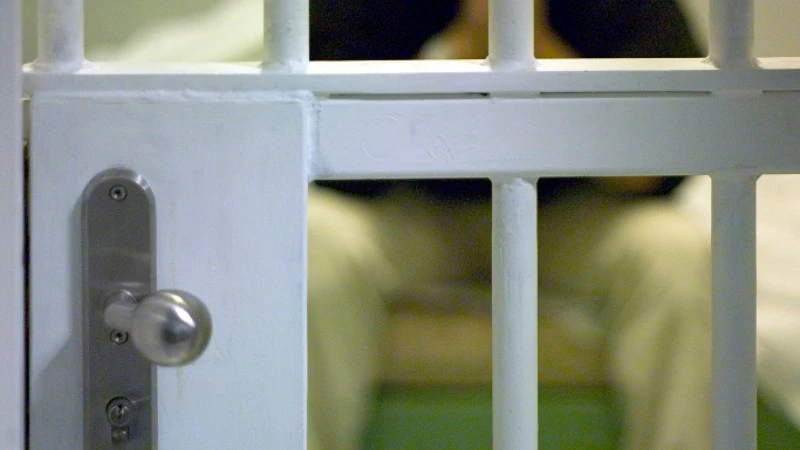 Politieauto met blauwe lichten in een woonwijk tijdens een arrestatie