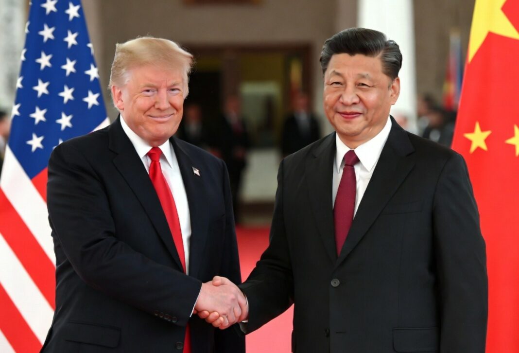 Xi Jinping en Donald Trump tijdens diplomatiek overleg in Beijing