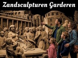 Zandsculptuur uit tentoonstelling Het Romeinse Rijk in Garderen