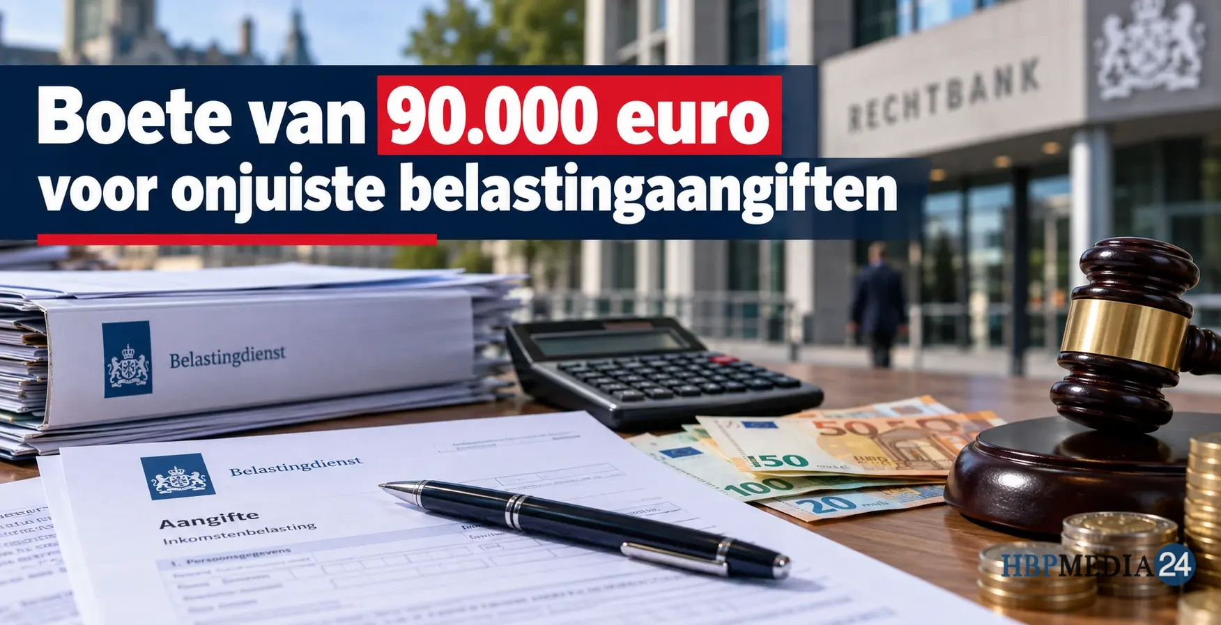 Belastingdocumenten en rekenmachine bij zaak over opzettelijk onjuiste belastingaangiften