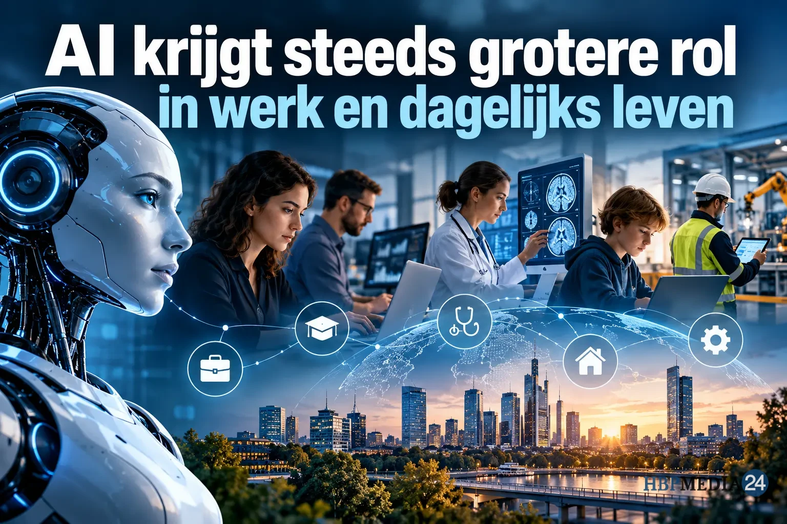 Digitale AI-technologie als symbool voor de groeiende rol van kunstmatige intelligentie
